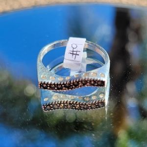 🆕️925 Sterling Silver Marcasite Fashion Ring 💍